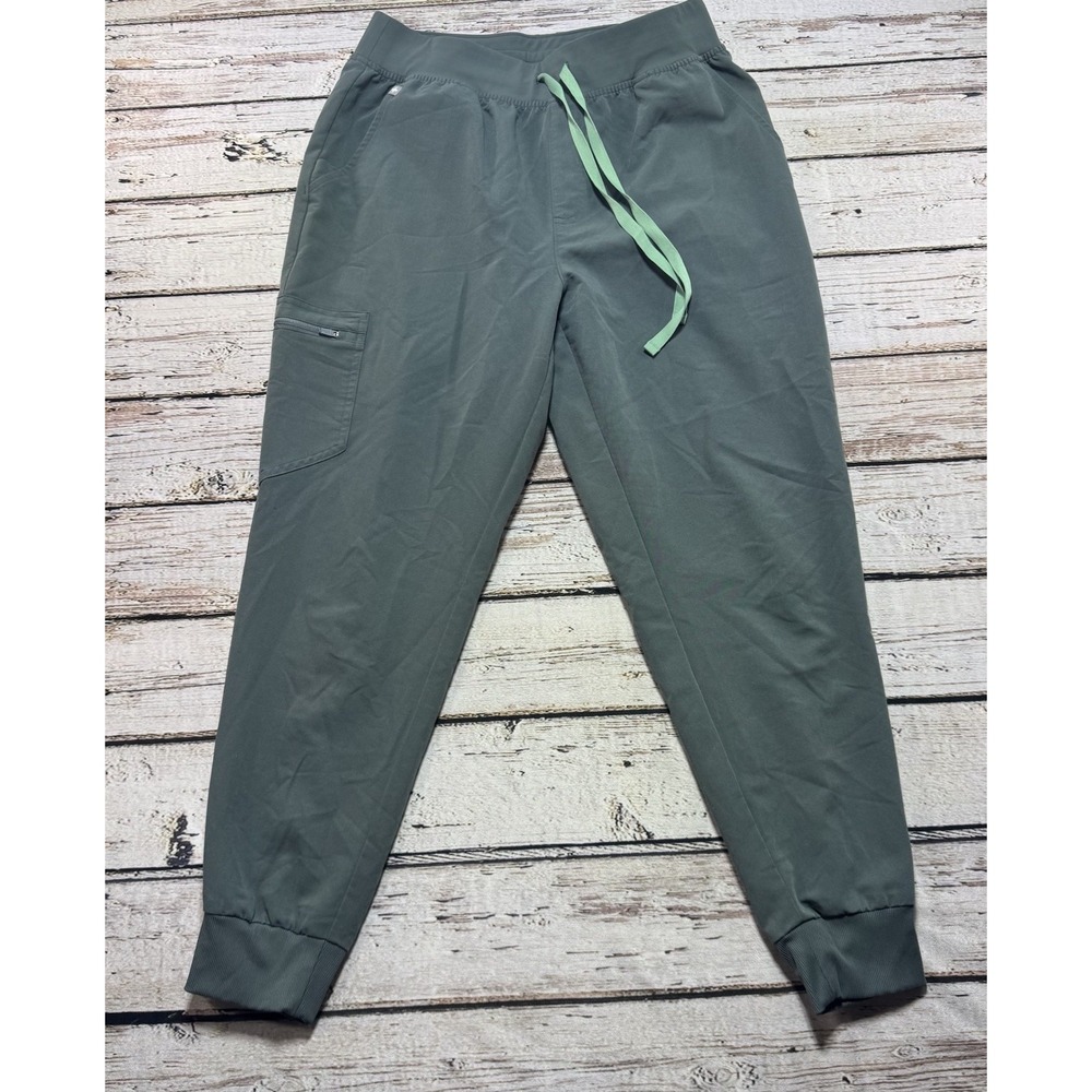 Figs High Waist Zamora Jogger Sz LP Surgical Green Scrub Pants #1000207
